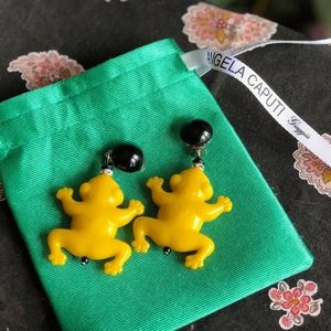 Handmade (clip-on) Frog Earrings